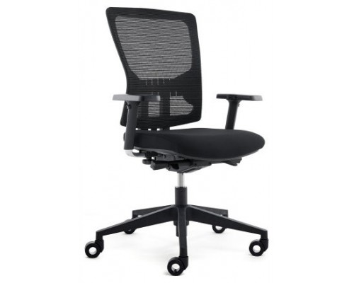 SILLA OFICINA RD937-4 ASIENTO TAPIZADO NEGRO / RESPALDO MALLA NEGRA ROCADA 937V19-4 (Espera 4 dias)