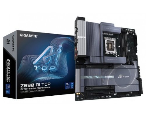 PLACA GIGABYTE Z890 AI TOP,INTEL,1851,Z890,4DDR5,256GB,HDMI+DP+2THUNDERBOLT,8SATA3+4M.2,2LAN10GB+WIFI7+BT5.3,1USB4+12USB3.2,E-ATX