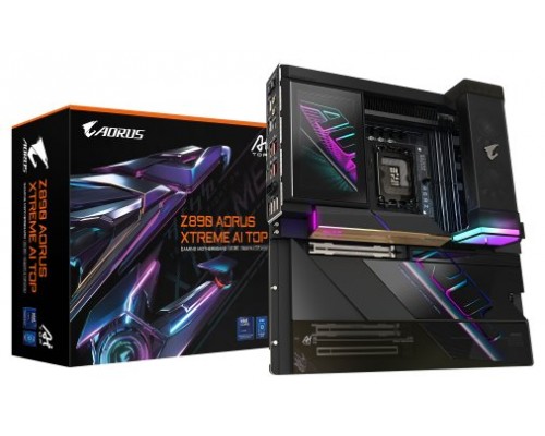 GIGABYTE Z890 AORUS XTREME AI TOP Placa Base - Compatible con CPUs Intel Core Ultra (Serie 2), VRM de 22+1+2 fases, hasta 9500MHz DDR5 (OC), PCIe 5.0 M.2, Wi-Fi 7, Thunderbolt 5