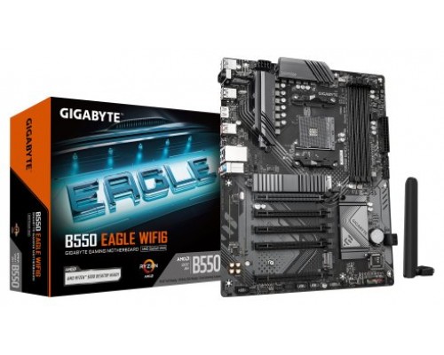 GIGABYTE B550 EAGLE WIFI6 Placa base - Procesadores AMD Ryzen serie 5000 G, VRM de 10+3+1 fases, hasta 3200 MHz DDR4, 1xPCIe 4.0 + 1xPCIe 3.0 M.2, LAN 1GbE, WIFI 6, USB 3.2 Gen 2