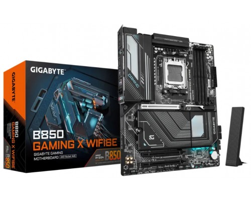 GIGABYTE B850M GAMING X WIFI6E Placa Base - Procesadores AMD Ryzen Serie 9000, VRM Digital 10+2+2 fases, hasta 8200MHz DDR5 (OC), 1xPCIe 5.0 + 1xPCIe 4.0 M.2, LAN 2.5, WIFI 6E, USB 3.2 Gen 2.