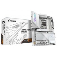 GIGABYTE Placa base X870E AORUS PRO ICE - Compatible con CPUs AMD Ryzen 9000, VRM digital de 16+2+2 fases, hasta 8000MHz DDR5 (OC), 4xM.2 + 4xPCIe 5.0, Wi-Fi 7, LAN 2.5GbE, USB 3.2 Gen 2x2