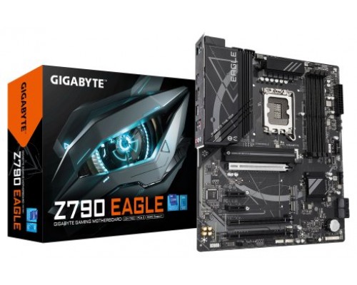 GIGABYTE Z790 EAGLE Placa base - Compatible con procesadores Intel Core de 14ª generación, VRM de 12+1+1 fases, hasta 7600 MHz DDR5 (OC), 3xPCIe 4.0 M.2, LAN 2,5 GbE, USB 3.2 Gen 2