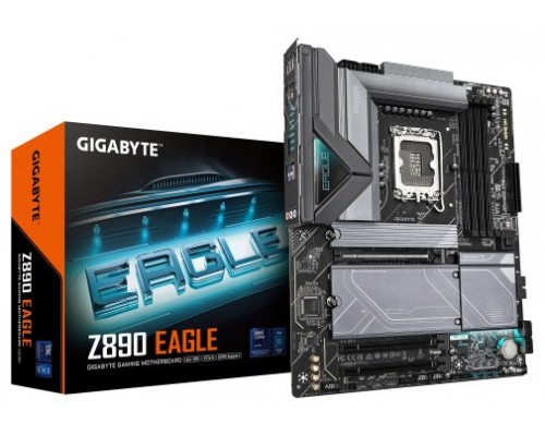 GIGABYTE Z890 EAGLE Placa Base - Compatible con CPUs Intel Core Ultra (Serie 2), VRM de 14+1+2 fases, hasta 8800MHz DDR5 (OC), 1x PCIe 5.0 M.2 + 3x PCIe 4.0 M.2, LAN de 2,5GbE, USB4