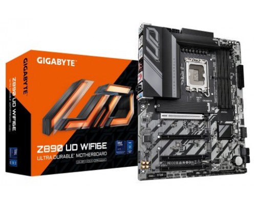 GIGABYTE Placa base Z890 UD WIFI6E - Compatible con CPUs Intel Core Ultra (Serie 2), VRM de 12+1+2 fases, hasta 8800MHz DDR5 (OC), 1xPCIe 5.0 + 2xPCIe 4.0, Wi-Fi 6E, LAN 2.5GbE, USB 4