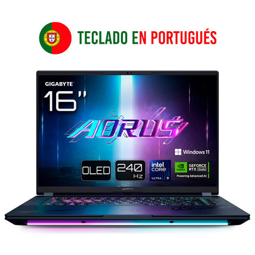 PORTATIL GIGABYTE AORUS MASTER 16 U9-275HX RTX 5090 32GB 1TB 16"OLED W11P-DI346 PORTATIL GIGABYTE AORUS MASTER 16 U9-275HX RTX 5090 32GB 1TB 16"OLED W11P