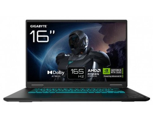 GIGABYTE GAMING A16 3VHK3PT894SD ordenador portatil AMD Ryzen™ 7 260 Portátil 40,6 cm (16") WUXGA 16 GB DDR5-SDRAM 1 TB SSD NVIDIA GeForce RTX 5060 Wi-Fi 6E (802.11ax) FreeDOS Negro