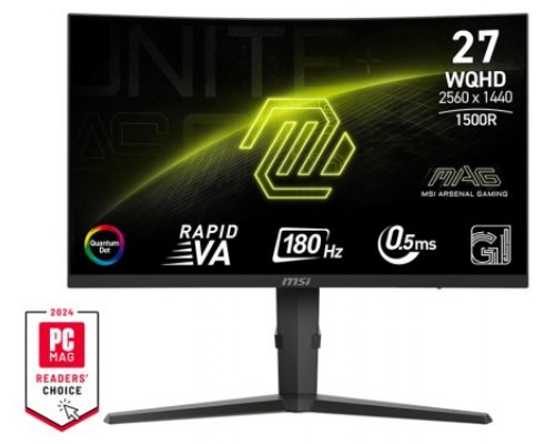 MSI MONITOR MAG 275CQRF QD E2. 27". CURVO 1500R. 2560X1440. 180HZ. NEGRO