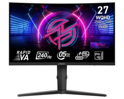 MSI MONITOR MPG 275CQRXF. 27" RAPID VA CURVO 1500R. 2560X1440 . 240HZ. NEGRO