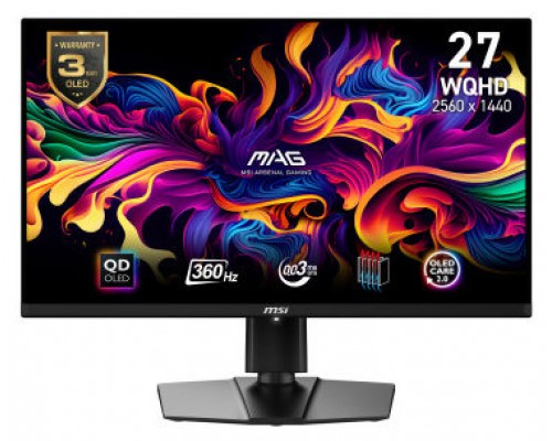MSI MAG 271QPX QD-OLED pantalla para PC 67,3 cm (26.5") 2560 x 1440 Pixeles Quad HD QDOLED Negro