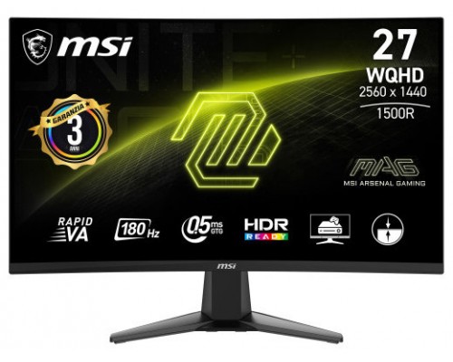 MSI MAG 27CQ6F pantalla para PC 68,6 cm (27") 2560 x 1440 Pixeles Quad HD LCD Negro