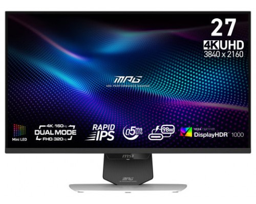 MSI MPG 274URDFW E16M pantalla para PC 68,6 cm (27") 3840 x 2160 Pixeles 4K Ultra HD LED Negro, Blanco