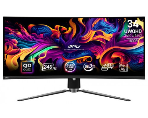 MSI MPG 341CQPX QD-OLED pantalla para PC 86,4 cm (34") 3440 x 1440 Pixeles UltraWide Quad HD Negro
