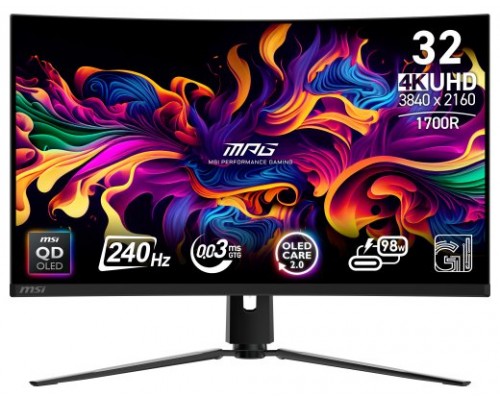 MSI MPG 321CURX QD-OLED pantalla para PC 80 cm (31.5") 3840 x 2160 Pixeles 4K Ultra HD Negro