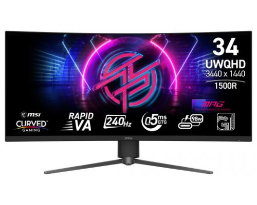 MSI MPG 346CQRF X24 pantalla para PC 86,4 cm (34") 3440 x 1440 Pixeles UltraWide Quad HD Negro