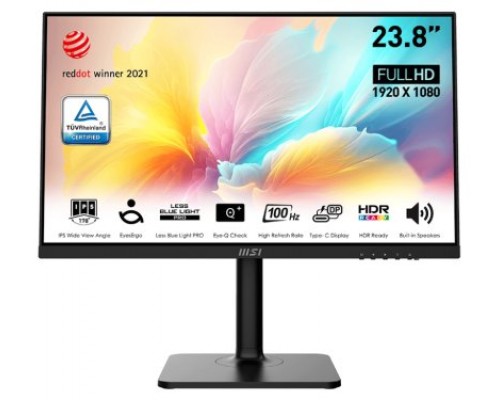 MSI MONITOR MODERN MD2412P. 23.8” (60CM). PLANO. IPS. 1920X1080 (FHD). 100HZ. NEGRO