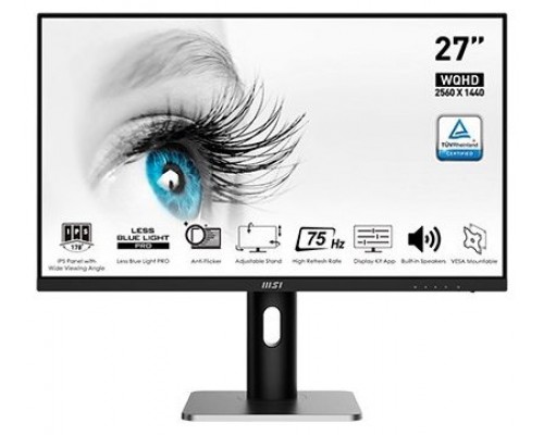 MSI PRO MP273QP pantalla para PC 68,6 cm (27") 2560 x 1440 Pixeles Wide Quad HD LED Negro, Plata