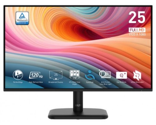 MSI MONITOR PRO MP251L E2.  24.5" PLANO. IPS. 1920x1080. 120Hz. NEGRO.