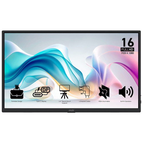 MSI MP165 E6 Monitor15.6"IPS FHD portátil USBc MM-IA14 MSI MP165 E6 Monitor15.6"IPS FHD portátil USBc MM