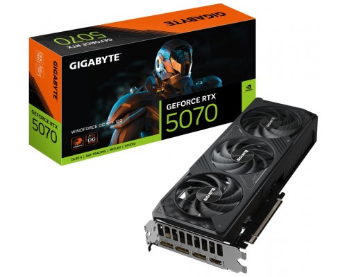 GIGABYTE GeForce RTX 5070 WINDFORCE OC SFF 12G Tarjeta Gráfica - 16GB GDDR7, 256 bits, PCI-E 5.0, XXXX MHz Core Clock, 3 x DP 2.1a, 1 x HDMI 2.1b, NVIDIA DLSS 4, GV-N5070WF3OC-12GD