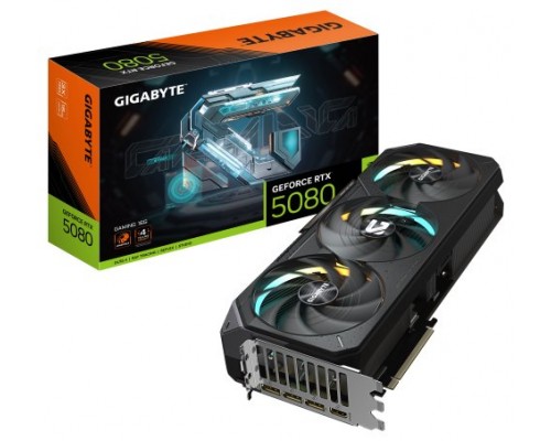 GIGABYTE GeForce RTX 5080 GAMING 16G Tarjeta Gr&aacute;fica - 16GB GDDR7, 256 bits, PCI-E 5.0, 2617MHz Core Clock, 3 x DisplayPort, 1 x HDMI, NVIDIA DLSS 4, GV-N5080GAMING-16GD
