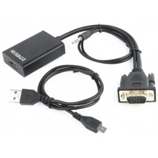 CABLE ADAPTADOR GEMBIRD VGA MACHO A HDMI HEMBRA 0,15M CON AUDIO 3,5MM