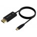 AISENS - CABLE CONVERSOR ALUMINIO USB-C A DISPLAYPORT 8K@60HZ, USB-C/M-DP/M, NEGRO, 0.8M