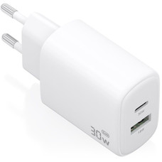 CARGADOR GaN 30W 1xUSB-C PD3.0 QC4.0 1xUSB-A QC3.0
