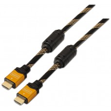 AISENS - CABLE HDMI ALTA VELOCIDAD / HEC CON FERRITA, A/M-A/M, ORO, 1.8M