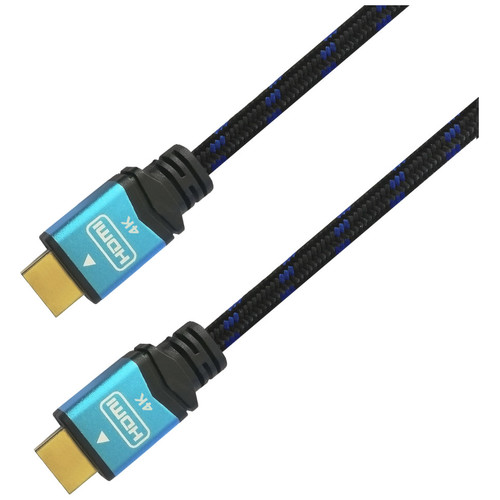 AISENS - CABLE HDMI V2.0 PREMIUM ALTA VELOCIDAD / HEC 4K@60HZ 18GBPS, A/M-A/M, NEGRO/AZUL, 0.5M