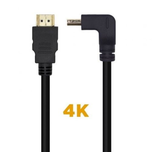 CABLE HDMI V2.0 ACODADO 4K 60HZ 18GBPS AM-AM NEGRO