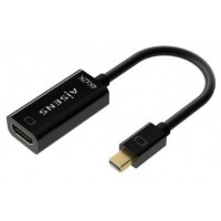 AISENS - CONVERSOR MINI DP V1.2 A HDMI V1.4 4K@30HZ, MDP/M-HDMI A/H, NEGRO, 15CM