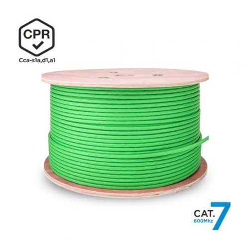 AISENS - Cable de Red RJ45 LSZH CPR Cca CAT.7 600 MHZ S/FTP AWG23, VERDE, 500M