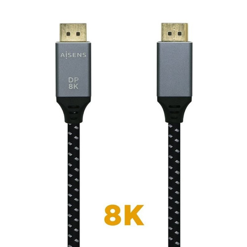 CABLE AISENS DISPLAYPORT V1.4 8K60HZ DP M-DP M GRIS NEGRO 0.5M-DI1 CABLE AISENS DISPLAYPORT V1.4 8K60HZ DP M-DP M GRIS NEGRO 0.5M