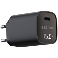 ASTRUM WATZ45L NEGRO / ADAPTADOR DE CORRIENTE CON PANTALLA LED INTEGRADA / 45W / USB-C