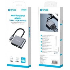 ADAPTADOR UNICO USB TIPO(C) A HDMI Y VGA