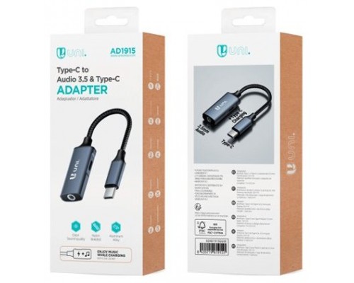 ADAPTADOR UNI JACK HEMBRA 3.5 A TIPO C MACHO