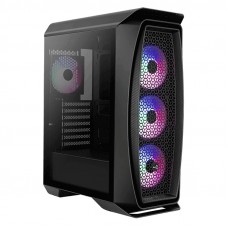 AEROCOOL AERO ONE FROST BLACK ATX, 4x12CM FROST-RGB FANS, TEMPERED GLASS, FRONT MESH, FULL WATERCOOLING SUPPORT