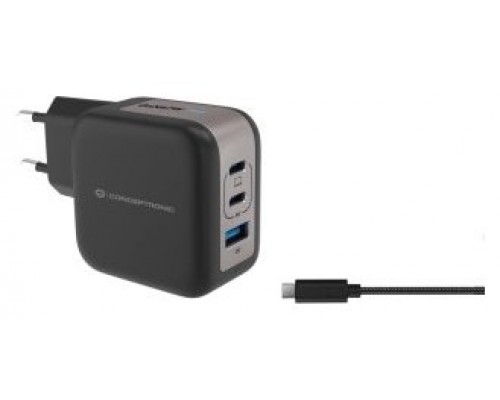 CARGADOR DE PARED CONCEPTRONIC USB-C x2 USB-Ax1