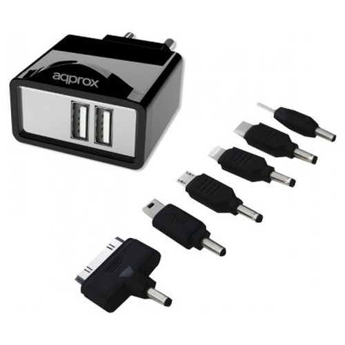 CARGADOR USB APPROX PARA RED DOMESTICA DOS USB 5V 2.1A-DN1 CARGADOR USB APPROX PARA RED DOMESTICA DOS USB 5V 2.1A