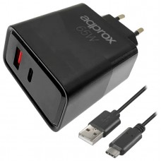 APPROX CARGADOR 65W QC 1 X USB A+ 1 X USB C+CABLE