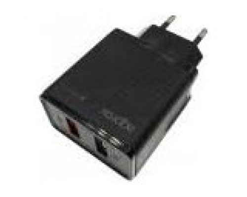 CARGADOR USB DE VIAJE/PARED DUAL QUICK CHARGE 3.0  NEGRO APPROX (Espera 4 dias)