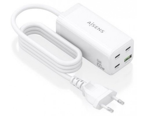 CARGADOR GAN AISENS SOBREMESA 100W 3XUSB-C PD3.0 QC4.0 QC5.0 USB-A QC3.0
