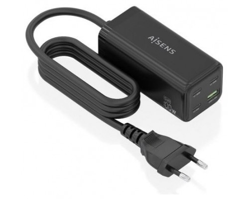 CARGADOR GAN AISENS SOBREMESA 100W 3XUSB-C PD3.0 QC4.0 QC5.0 USB-A QC3.0