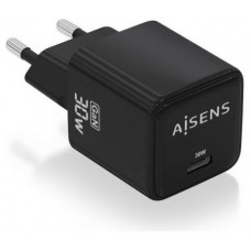 CARGADOR AISENS GAN 30W 1XUSB-C PD3.0 QC4.0 NEGRO