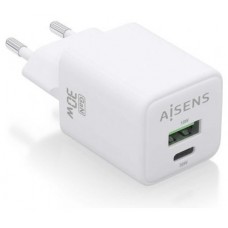 CARGADOR AISENS GAN 30W 1XUSB-C PD3.0 QC4.0 1XUSB-A QC3.0 BLANCO