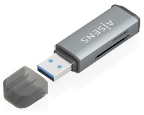 AISENS - LECTOR DE TARJETAS SD, Micro SD, MMC, RS-MMC, MMC Micro, USB-A, GRIS