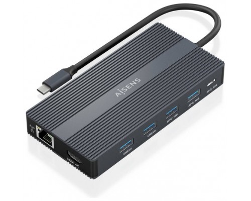 DOCK AISENS 12 EN 1 USB-C A 2xHDMI DP RJ45 4xUSB-A USB-C USB-C PD 20CM