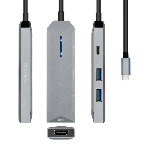 DOCK AISENS USB-C 4 EN 1 USB-C A 1xHDMI 2xUSB 1xPD
