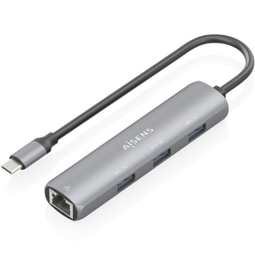 DOCK AISENS USB-C A ETHERNET GIGABIT HUB 3 USB-A GRIS-CN2 DOCK AISENS USB-C A ETHERNET GIGABIT HUB 3 USB-A GRIS